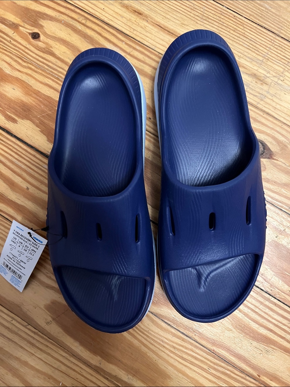 Hoka Men's Navy Slip-On Clogs with White Midsole
